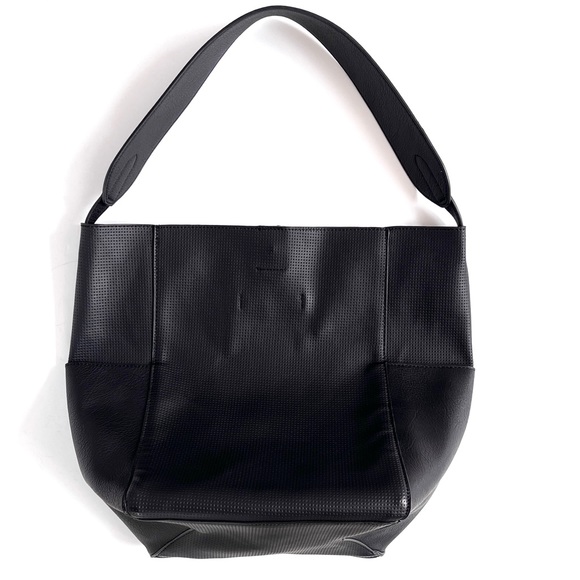 ✨ SOLD || NWOT New Anthropologie Tia Slouchy Bucket Bag in Black Vegan Leather - Picture 3 of 14